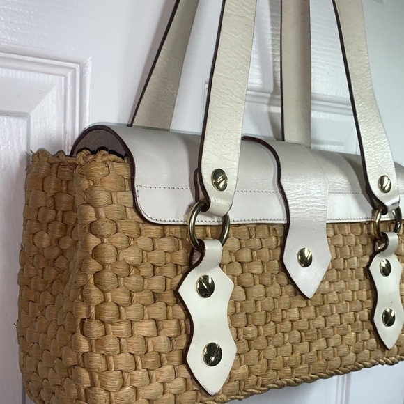 Michael Kors Basket Weave Wicker Handbag - Picture 5 of 7